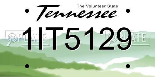 1IT5129 Tennessee License Plate