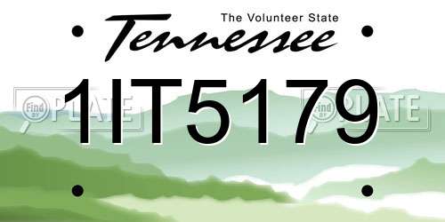 1IT5179 Tennessee License Plate