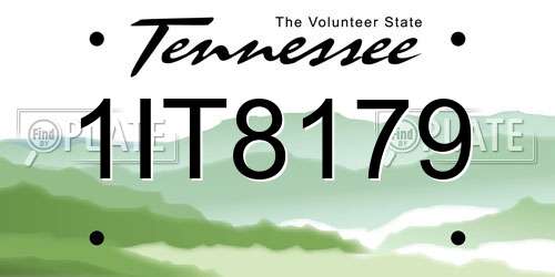 1IT8179 Tennessee License Plate