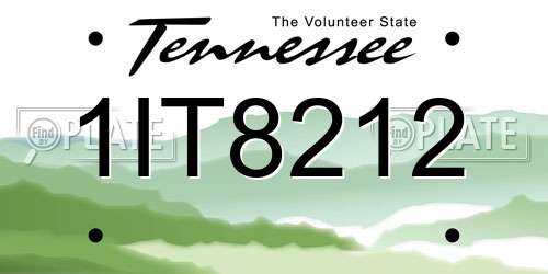 1IT8212 Tennessee License Plate