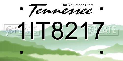 1IT8217 Tennessee License Plate