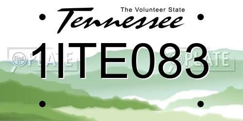 1ITE083 Tennessee License Plate