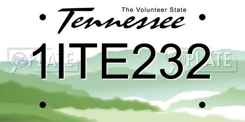 1ITE232 Tennessee License Plate