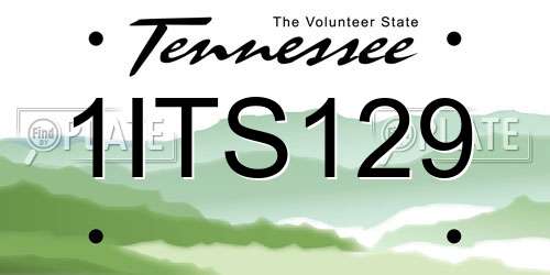 1ITS129 Tennessee License Plate