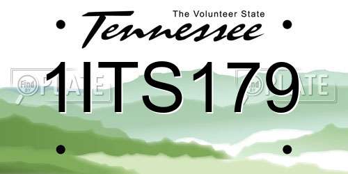 1ITS179 Tennessee License Plate