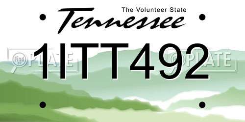 1ITT492 Tennessee License Plate