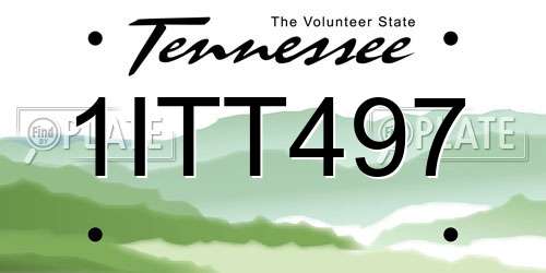 1ITT497 Tennessee License Plate