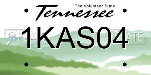 1KAS04 Tennessee License Plate