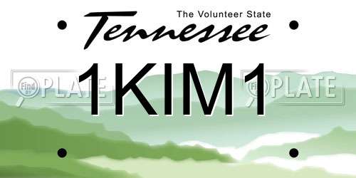 1KIM1 Tennessee License Plate