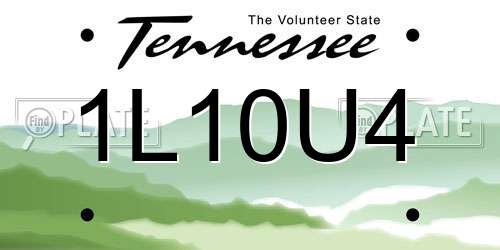 1L10U4 Tennessee License Plate