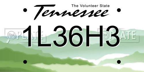 1L36H3 Tennessee License Plate