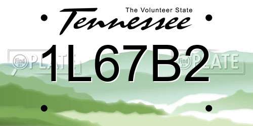 1L67B2 Tennessee License Plate