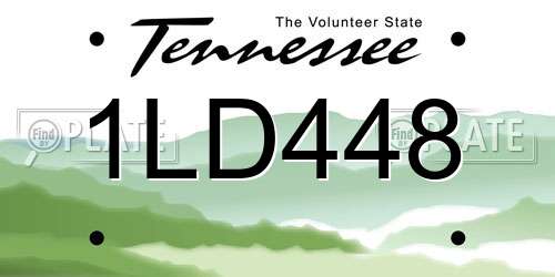 1LD448 Tennessee License Plate