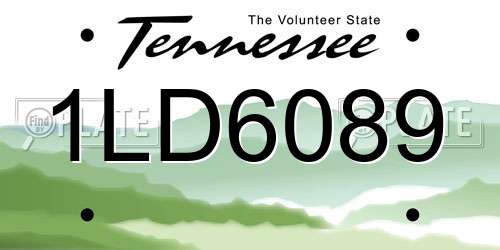 1LD6089 Tennessee License Plate
