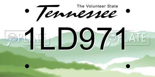 1LD971 Tennessee License Plate