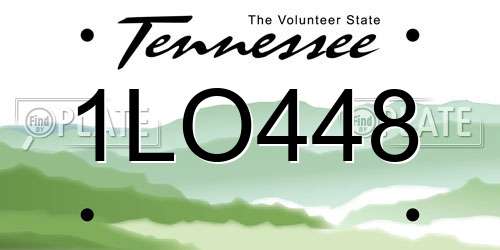 1LO448 Tennessee License Plate