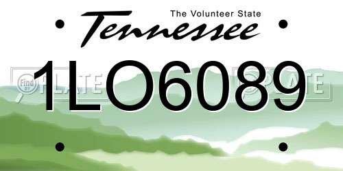 1LO6089 Tennessee License Plate