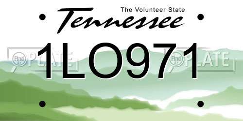 1LO971 Tennessee License Plate