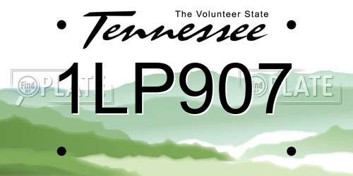 1LP907 Tennessee License Plate