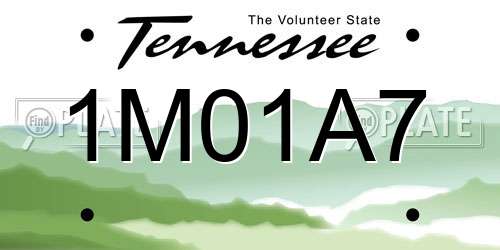1M01A7 Tennessee License Plate