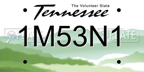 1M53N1 Tennessee License Plate