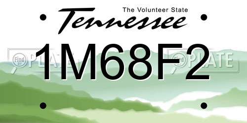 1M68F2 Tennessee License Plate