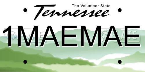 1MAEMAE Tennessee License Plate
