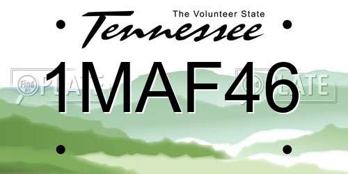 1MAF46 Tennessee License Plate