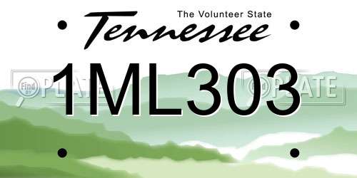 1ML303 Tennessee License Plate