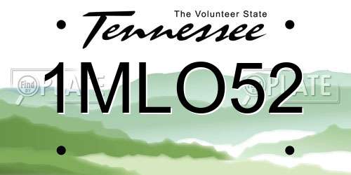 1MLO52 Tennessee License Plate