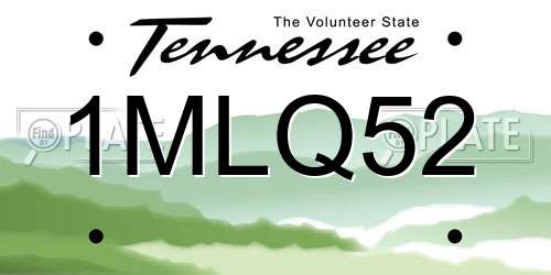 1MLQ52 Tennessee License Plate