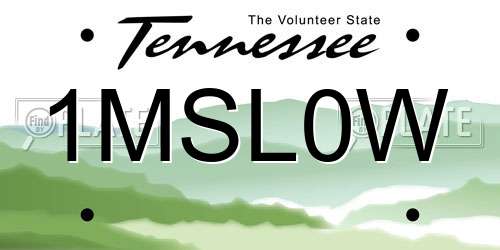 1MSL0W Tennessee License Plate