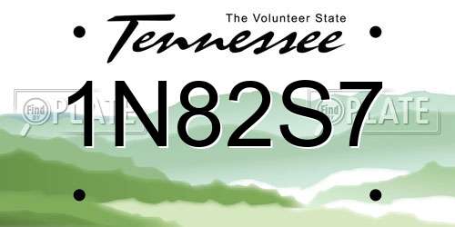 1N82S7 Tennessee License Plate