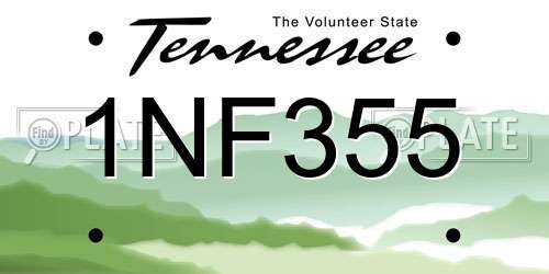 1NF355 Tennessee License Plate