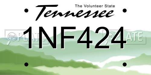 1NF424 Tennessee License Plate