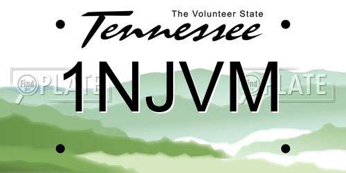 1NJVM Tennessee License Plate