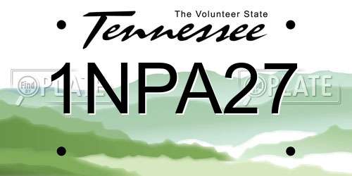 1NPA27 Tennessee License Plate