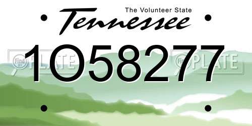 1O58277 Tennessee License Plate