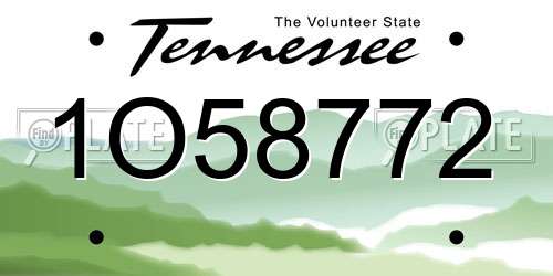 1O58772 Tennessee License Plate