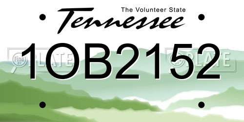 1OB2152 Tennessee License Plate