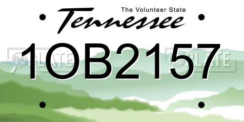 1OB2157 Tennessee License Plate