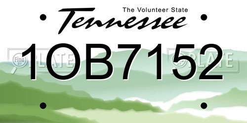 1OB7152 Tennessee License Plate