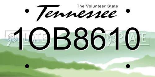 1OB8610 Tennessee License Plate