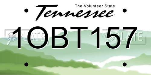 1OBT157 Tennessee License Plate