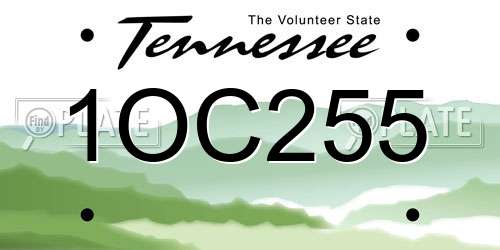 1OC255 Tennessee License Plate
