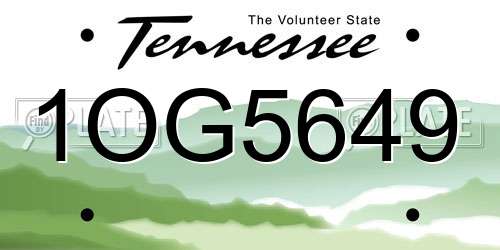 1OG5649 Tennessee License Plate