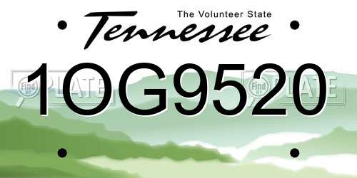 1OG9520 Tennessee License Plate