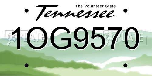 1OG9570 Tennessee License Plate