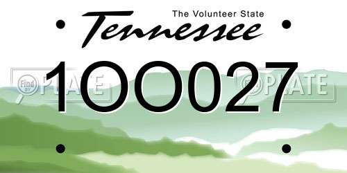 1OO027 Tennessee License Plate