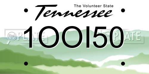 1OOI50 Tennessee License Plate